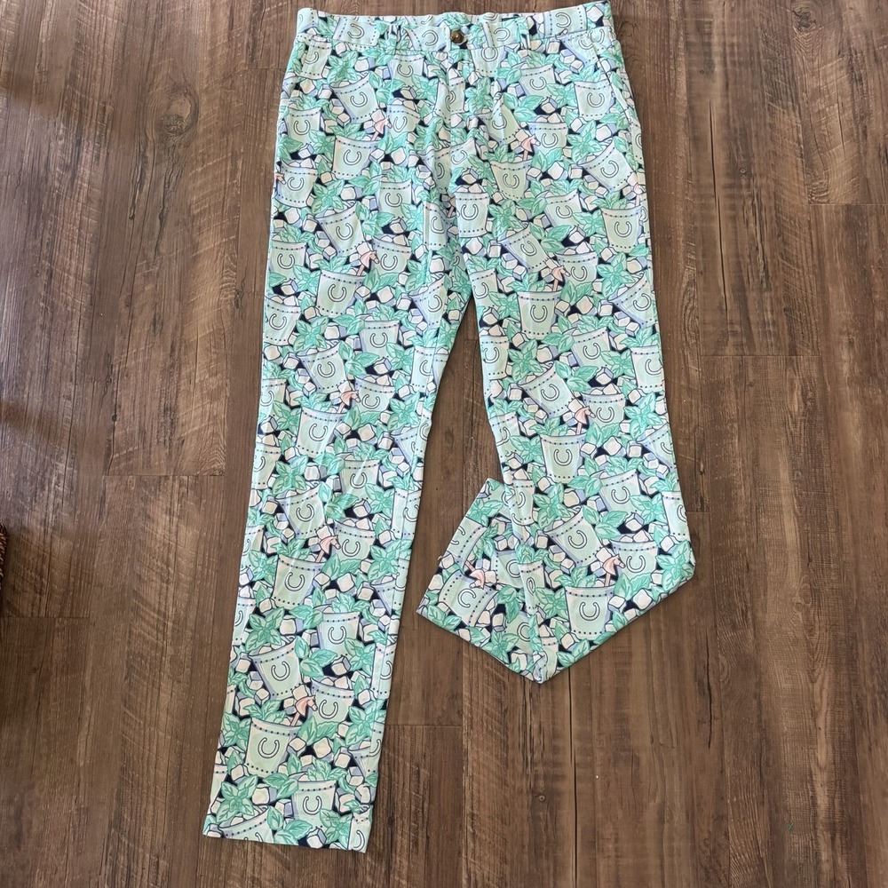 Vineyard Vines Pants 145th Kentucky Derby Mint Julep Print 33X 34* Mens Breaker